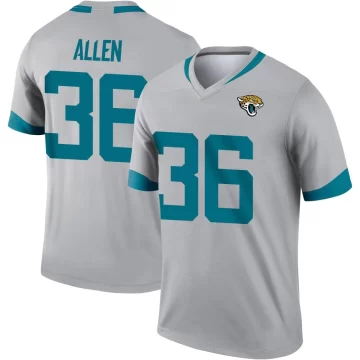 Youth Jacksonville Jaguars ＃36 LeQuint Allen Legend Silver Inverted Jersey