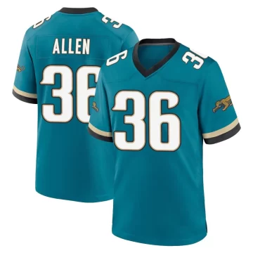 Youth Jacksonville Jaguars ＃36 LeQuint Allen Teal Game Prowler Throwback Jersey