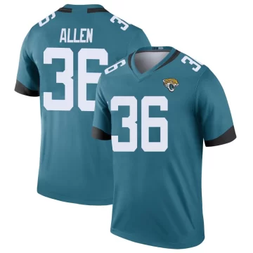 Youth Jacksonville Jaguars ＃36 LeQuint Allen Teal Legend Color Rush Jersey