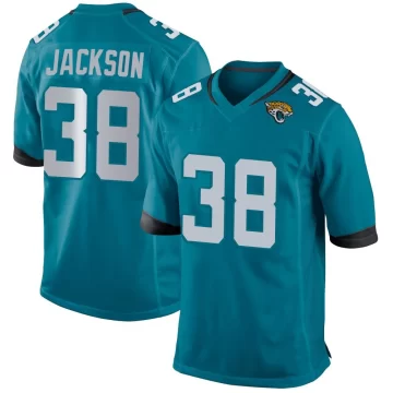 Youth Jacksonville Jaguars ＃38 Ja'Quinden Jackson Teal Game Jersey