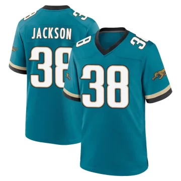 Youth Jacksonville Jaguars ＃38 Ja'Quinden Jackson Teal Game Prowler Throwback Jersey