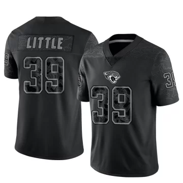 Youth Jacksonville Jaguars ＃39 Cam Little Black Limited Reflective Jersey