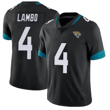Youth Jacksonville Jaguars ＃4 Josh Lambo Black Limited Vapor Untouchable Alternate Jersey