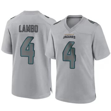 Youth Jacksonville Jaguars ＃4 Josh Lambo Gray Game Atmosphere Fashion Jersey