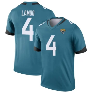 Youth Jacksonville Jaguars ＃4 Josh Lambo Teal Legend Color Rush Jersey