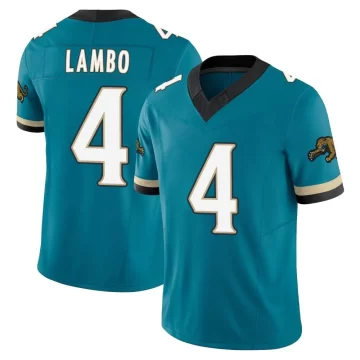 Youth Jacksonville Jaguars ＃4 Josh Lambo Teal Limited Prowler Throwback Vapor F.U.S.E. Jersey