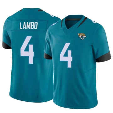 Youth Jacksonville Jaguars ＃4 Josh Lambo Teal Limited Vapor F.U.S.E. Jersey