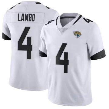Youth Jacksonville Jaguars ＃4 Josh Lambo White Limited Vapor Untouchable Jersey