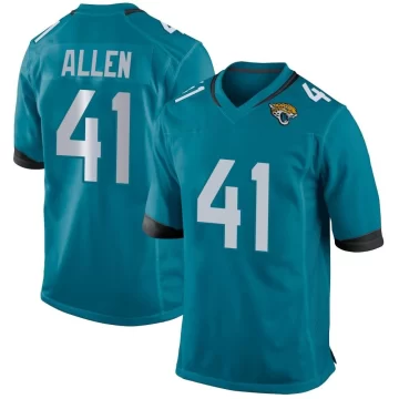 Youth Jacksonville Jaguars ＃41 Josh Hines-Allen Teal Game Jersey