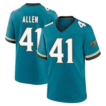 Youth Jacksonville Jaguars ＃41 Josh Hines-Allen Teal Game Prowler Throwback Jersey