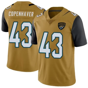 Youth Jacksonville Jaguars ＃43 John Copenhaver Gold Limited Color Rush Vapor Untouchable Jersey