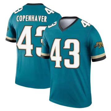 Youth Jacksonville Jaguars ＃43 John Copenhaver Teal Legend Prowler Throwback Jersey