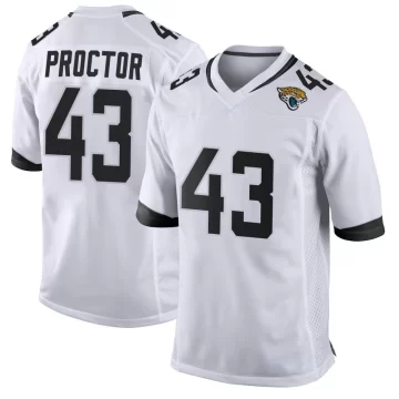Youth Jacksonville Jaguars ＃43 Josh Proctor White Game Jersey