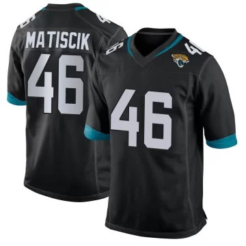 Youth Jacksonville Jaguars ＃46 Ross Matiscik Black Game Jersey