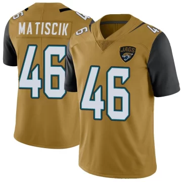 Youth Jacksonville Jaguars ＃46 Ross Matiscik Gold Limited Color Rush Vapor Untouchable Jersey