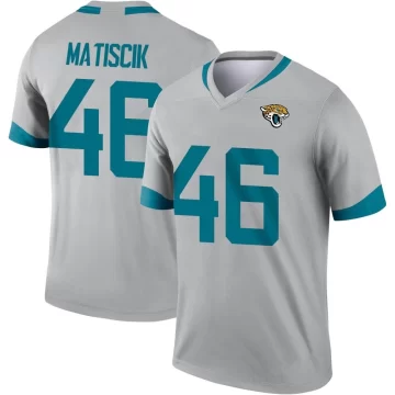 Youth Jacksonville Jaguars ＃46 Ross Matiscik Legend Silver Inverted Jersey