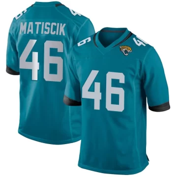 Youth Jacksonville Jaguars ＃46 Ross Matiscik Teal Game Jersey