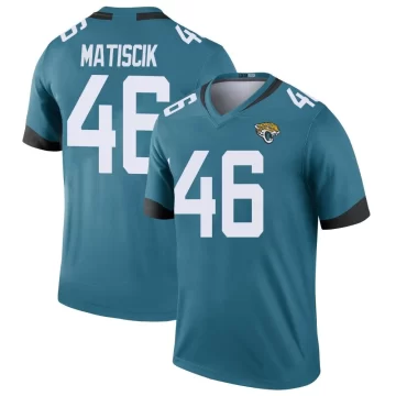 Youth Jacksonville Jaguars ＃46 Ross Matiscik Teal Legend Color Rush Jersey