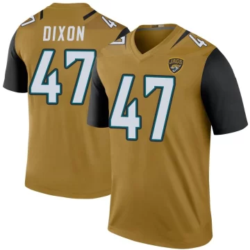 Youth Jacksonville Jaguars ＃47 De'Shaan Dixon Gold Legend Color Rush Bold Jersey