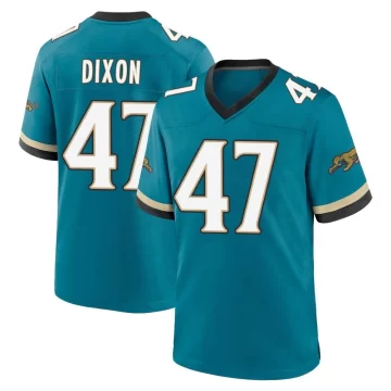 Youth Jacksonville Jaguars ＃47 De'Shaan Dixon Teal Game Prowler Throwback Jersey
