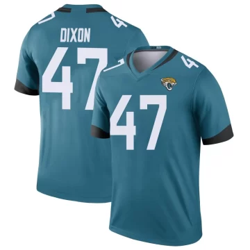 Youth Jacksonville Jaguars ＃47 De'Shaan Dixon Teal Legend Color Rush Jersey