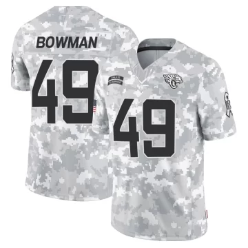 Youth Jacksonville Jaguars ＃49 Shawn Bowman Arctic Camo Limited 2024 Salute to Service Jersey