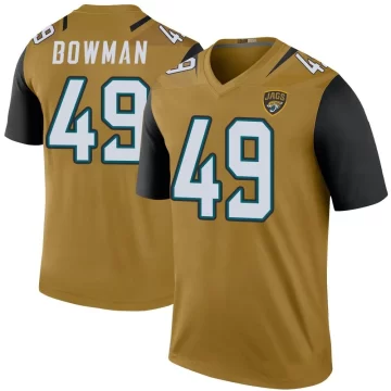 Youth Jacksonville Jaguars ＃49 Shawn Bowman Gold Legend Color Rush Bold Jersey
