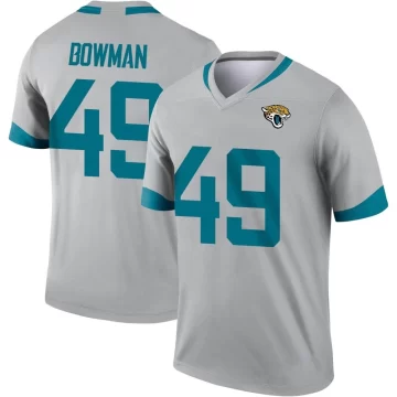 Youth Jacksonville Jaguars ＃49 Shawn Bowman Legend Silver Inverted Jersey