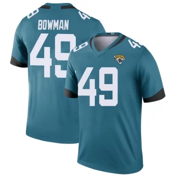 Youth Jacksonville Jaguars ＃49 Shawn Bowman Teal Legend Color Rush Jersey