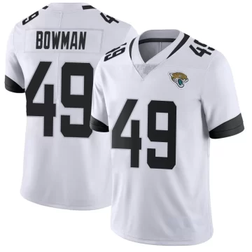 Youth Jacksonville Jaguars ＃49 Shawn Bowman White Limited Vapor Untouchable Jersey