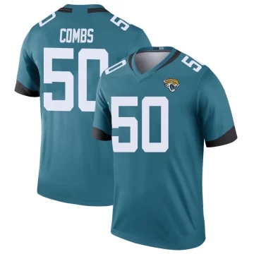 Youth Jacksonville Jaguars ＃50 Branson Combs Teal Legend Color Rush Jersey