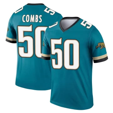 Youth Jacksonville Jaguars ＃50 Branson Combs Teal Legend Prowler Throwback Jersey