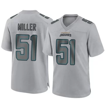 Youth Jacksonville Jaguars ＃51 Ventrell Miller Gray Game Atmosphere Fashion Jersey