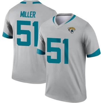Youth Jacksonville Jaguars ＃51 Ventrell Miller Legend Silver Inverted Jersey