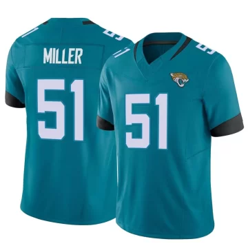 Youth Jacksonville Jaguars ＃51 Ventrell Miller Teal Limited Vapor F.U.S.E. Jersey