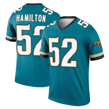 Youth Jacksonville Jaguars ＃52 DaVon Hamilton Teal Legend Prowler Throwback Jersey