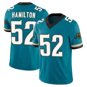 Youth Jacksonville Jaguars ＃52 DaVon Hamilton Teal Limited Prowler Throwback Vapor F.U.S.E. Jersey