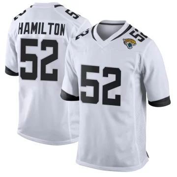 Youth Jacksonville Jaguars ＃52 DaVon Hamilton White Game Jersey