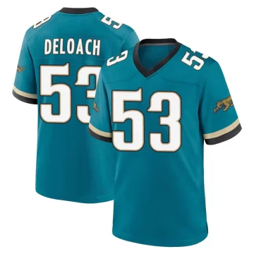 Youth Jacksonville Jaguars ＃53 Kalen DeLoach Teal Game Prowler Throwback Jersey