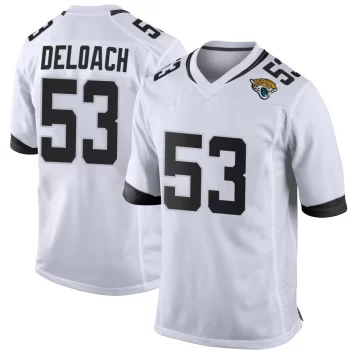 Youth Jacksonville Jaguars ＃53 Kalen DeLoach White Game Jersey