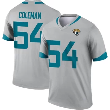 Youth Jacksonville Jaguars ＃54 DJ Coleman Legend Silver Inverted Jersey