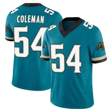 Youth Jacksonville Jaguars ＃54 DJ Coleman Teal Limited Prowler Throwback Vapor F.U.S.E. Jersey