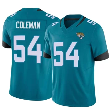 Youth Jacksonville Jaguars ＃54 DJ Coleman Teal Limited Vapor F.U.S.E. Jersey