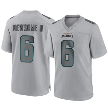 Youth Jacksonville Jaguars ＃6 Greg Newsome II Gray Game Atmosphere Fashion Jersey