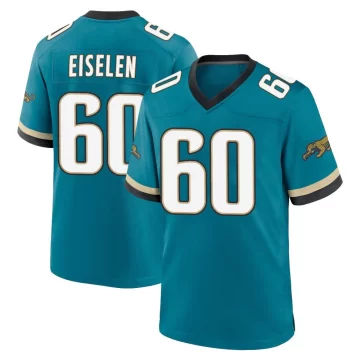 Youth Jacksonville Jaguars ＃60 Dieter Eiselen Teal Game Prowler Throwback Jersey