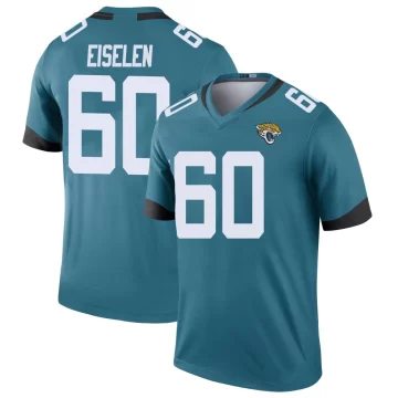 Youth Jacksonville Jaguars ＃60 Dieter Eiselen Teal Legend Color Rush Jersey