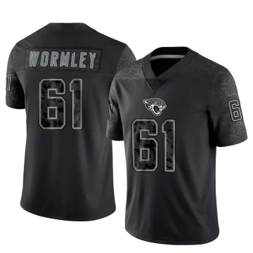 Youth Jacksonville Jaguars ＃61 Sal Wormley Black Limited Reflective Jersey