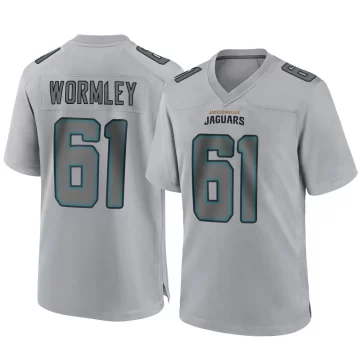 Youth Jacksonville Jaguars ＃61 Sal Wormley Gray Game Atmosphere Fashion Jersey
