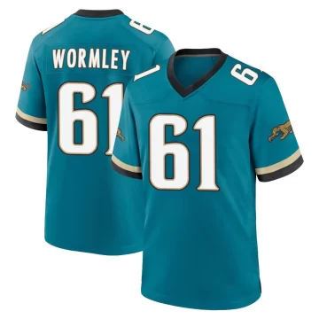 Youth Jacksonville Jaguars ＃61 Sal Wormley Teal Game Prowler Throwback Jersey
