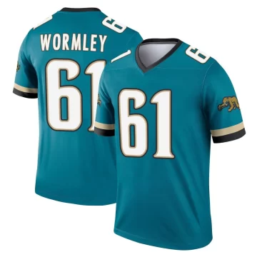 Youth Jacksonville Jaguars ＃61 Sal Wormley Teal Legend Prowler Throwback Jersey